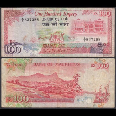 Mauritius - 100 Rupees Banknote (1986) Pick 38 VF- (3-) (25353