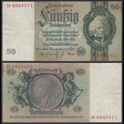 Reichsbanknote 50 RM 1933 Ro.175a VF KN D-R (25539