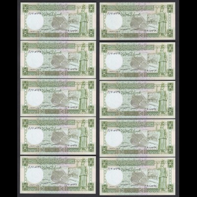 SYRIEN - SYRIA 10 Stück á 5 Pounds 1982 Pick 100c UNC (1) (25576