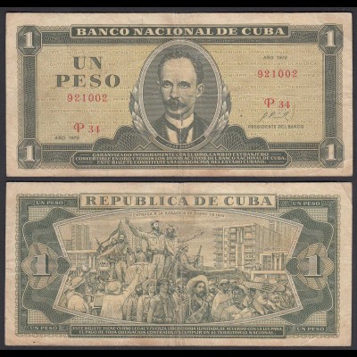 Kuba - Cuba 1 Peso Banknote 1972 Pick 102a F (4) (25749