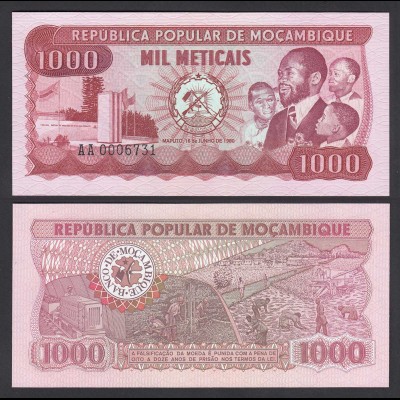 MOSAMBIK - MOZAMBIQUE 1000 Meticais 1980 Pick 128 UNC (1) (26384