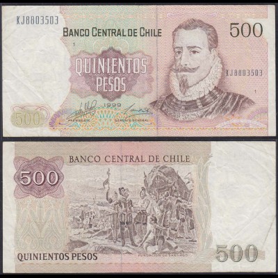 Chile - 500 Escudos Banknote 1999 Pick 153e VF- (3-) (12834