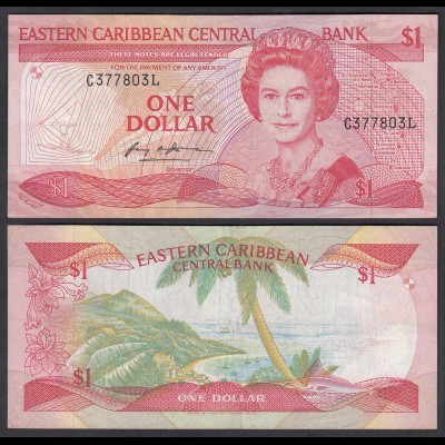 EASTERN CARIBBEAN $1 Dollars (1985-88) Pick 21I Surfix L VF (3) (26818