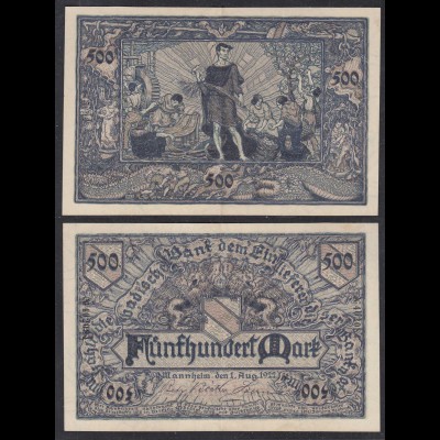 Baden 500 Mark 1922 Länderbanknote Ro BAD7a (26998