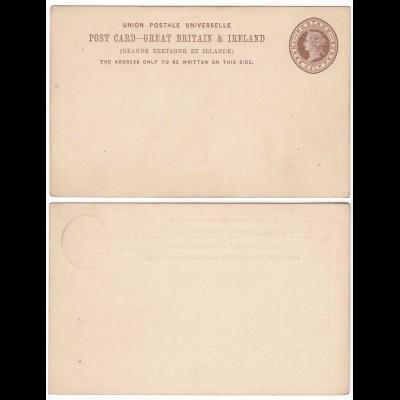Great Britain & Ireland Three Half Pence Postal Stationery Card unused (28650
