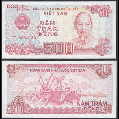 VIETNAM - 500 Dong Banknote 1988 Pick 101a UNC (30157
