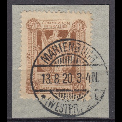 Mi. 7 B gest.Briefstück Deutsche Abstimmungsgebiete Marienwerder (17676