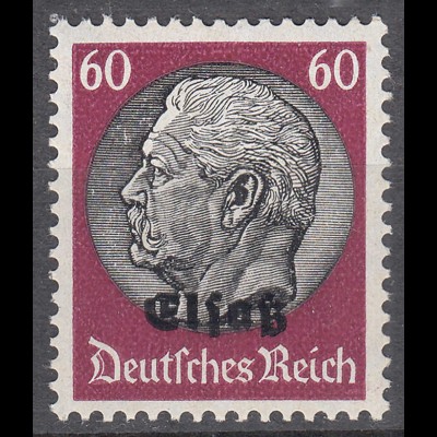 Deutsche Besetzung 2.WK Elsass 60 Pfennig Mi. 14 ** MNH (30204