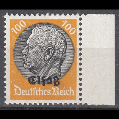 Deutsche Besetzung 2.WK Elsass 100 Pfennig Mi. 16 ** MNH (30205