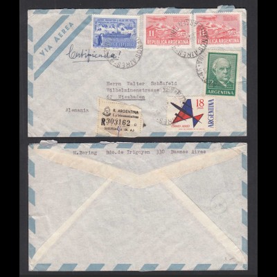 Argentinien - Argentina 1951 R-Brief nach Wiesbaden (30518