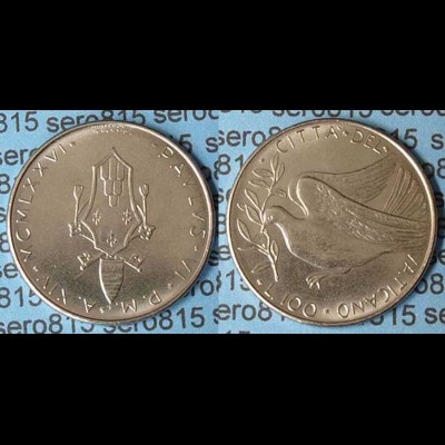 Vatikan - 100 Lire Münze 1974 (9407