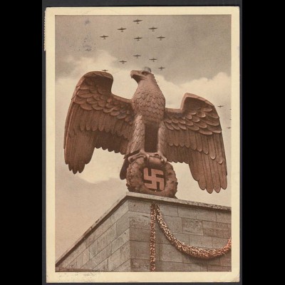AK NS Propaganda Karte 3.Reich Nürnberg Reichspateitag Luipoldarena Hoheitsadler