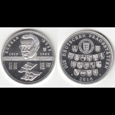 Medaille Konrad Zuse 1910-1995 - RS Deutsche Prägestätten Ø 32 mm Gew 10,5 g
