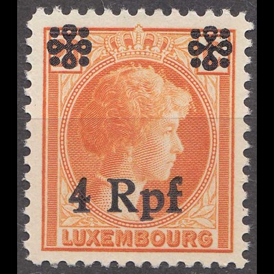 Deutsche Besetzung Luxemburg 4 Rpf. Auf 20 C. 1940 Mi. 18 ** MNH (70062