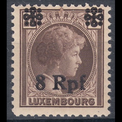 Deutsche Besetzung Luxemburg 8 Rpf. Auf 25 C. 1940 Mi. 21 ** MNH (70065
