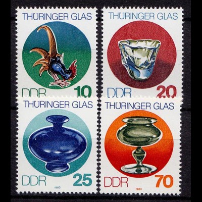 Germany DDR 1983 Mi 2835-38 ** MNH Thüringer Glas - Thuringian glass art (70108