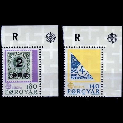 Färöer – Faroe Islands 1979 Mi. 43-44 ** MNH Cept Marke auf Marke ER oben rechts