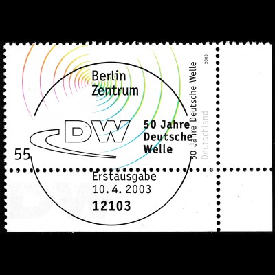 Germany BRD Mi.2334 ESST Vollstempel 50 Jahre Deutsche Welle 55 CENT 2003 (70207