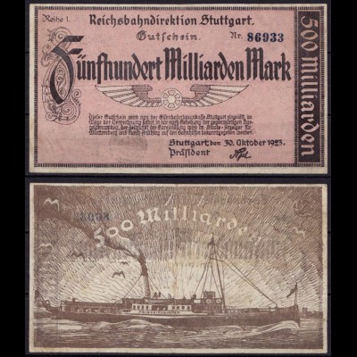 Reichsbahn Stuttgart 500 Milliarden Mark 1923 Reihe 1 (ca718