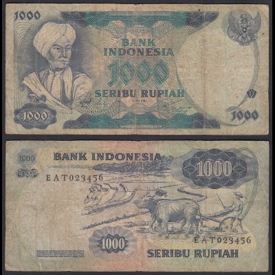 INDONESIEN - INDONESIA 1000 RUPIAH Banknote 1975 Pick 113a VG (5) (32106