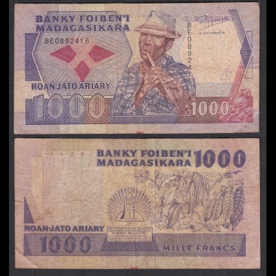 Madagaskar - Madagascar 1000 Francs (1988-93) Pick 72b F (4) (32033