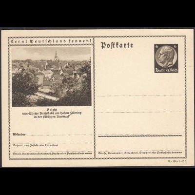 Deutsches Reich 1941 Ganzsache P236 Bildpostkarte Belzig Kurmark (32146