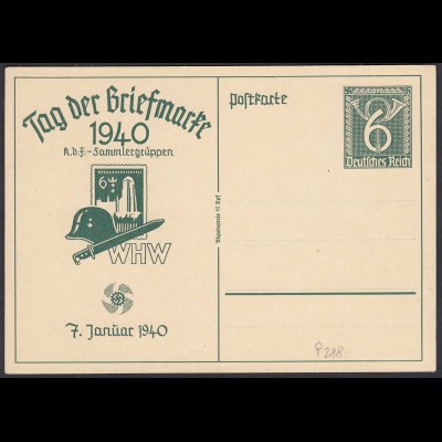 Deutsches Reich 1940 Ganzsache P288 Tag der Briefmarke (32153