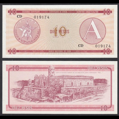 Kuba - Cuba 10 Peso Foreign Exchange Certificates CD 1985 Pick FX4 UNC (1) 