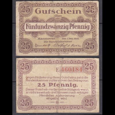 Hannover - 25 Pfennig Notgeld Gutschein 1919 (32323