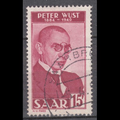 Saarland 1950 Mi. 290 Todestag von Peter Wust Philosoph gestempelt used (70541