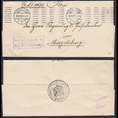 Frei lt. Avers 1909 STETTIN Regierung nach Magdeburg (32501