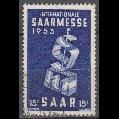 Saarland 1953 Mi. 341 – Saarmesse in Saarbrücken gestempelt used (70555