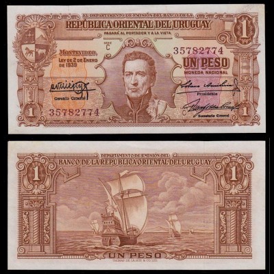 URUGUAY - 1 Peso Banknote 1939 UNC (1) Pick 35b (d158