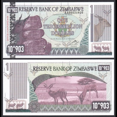 Simbabwe - Zimbabwe 1 Tricentillionen Dollars 2008 UNC (1) (32591
