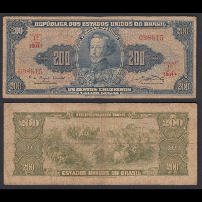 Brasilien - Brazil 200 Cruzados Banknote (1961) Pick 171a sign. 9 (32441