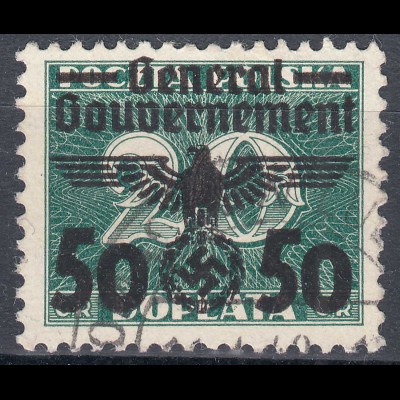 Generalgouvernement 1940 Mi.35 gestempelt used Überdruck 50 auf 20 Gr. (70578