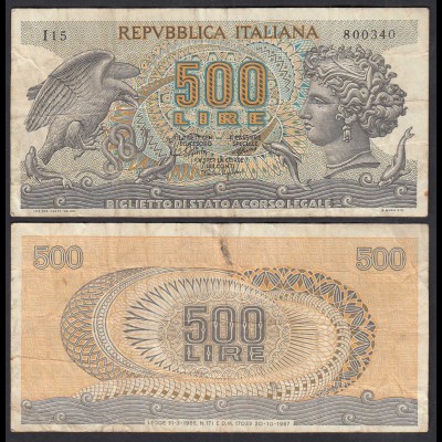 Italien - Italy 500 Lire Banknote 1967 Pick 93a F (4) (32645