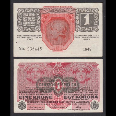 Österreich - Austria 1 Krone 1916 (1919) Pick 49 XF (2) (32620