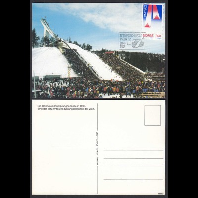 Norwegen - Noway 1982 Holmenkollen Sprungschanze Maximumkarte (32625
