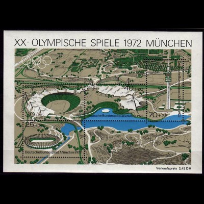 GERMANY S/SHEET 1972 SUMMER OLYMPICS Bl.7 MNH ** (6751