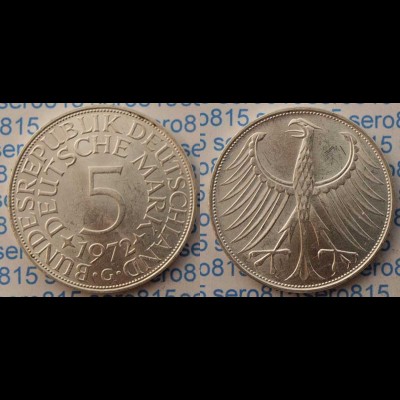 5 DM Silber-Adler Silberadler Münze 1972 G Jäger 387 BRD (p071