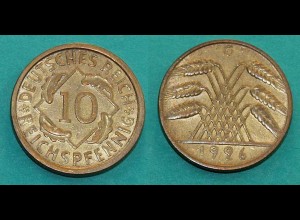 10 Reichspfennig Deutsches Reich 1926 G Jäger 317 Weimar (18428