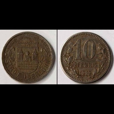 Notgeld Iserlohn 10 Pfennig 1919 Eisen (m876