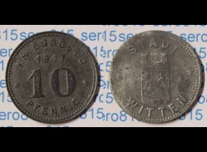 Notgeld Witten 10 Pfennig 1917 Kriegsgeld Z Funck 604.2b (n079