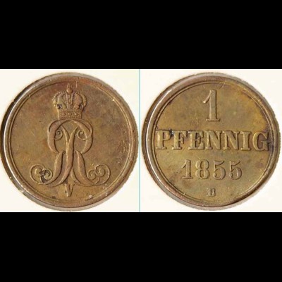 Hannover 1 Pfennig 1855 Altdeutschland Old German States (n465