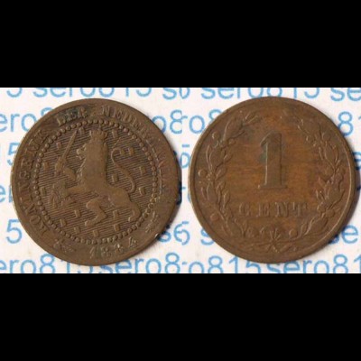 Niederlande Netherlands 1 Cent 1884 (p259