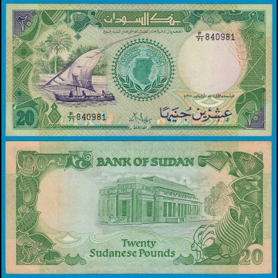 Sudan - 20 Pounds Banknote 1987 Pick 42a XF (18604