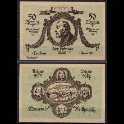 Thüringen - Keilhau 50 Pfennig 1921 Notgeld Emergency Money (ca024