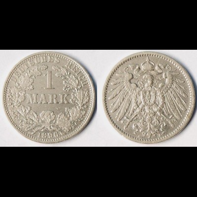 1 Mark Jäger 17 Silber Münze großer Adler 1896 A (r1296