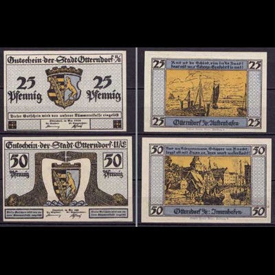 Niedersachsen - Otterndorf 25 + 50 Pfennig 1920 Notgeld (ca263